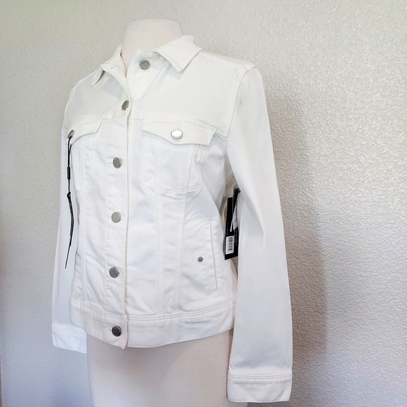 Women's White Denim Jacket - Picture 6 of 14